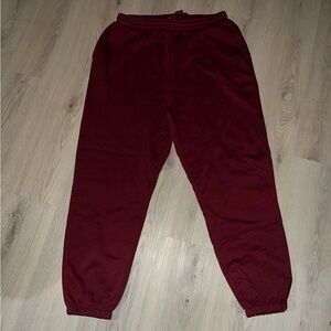 ASOS Burgundy Jogger Drawstring Sweatpants Womens Large Elastic Waist